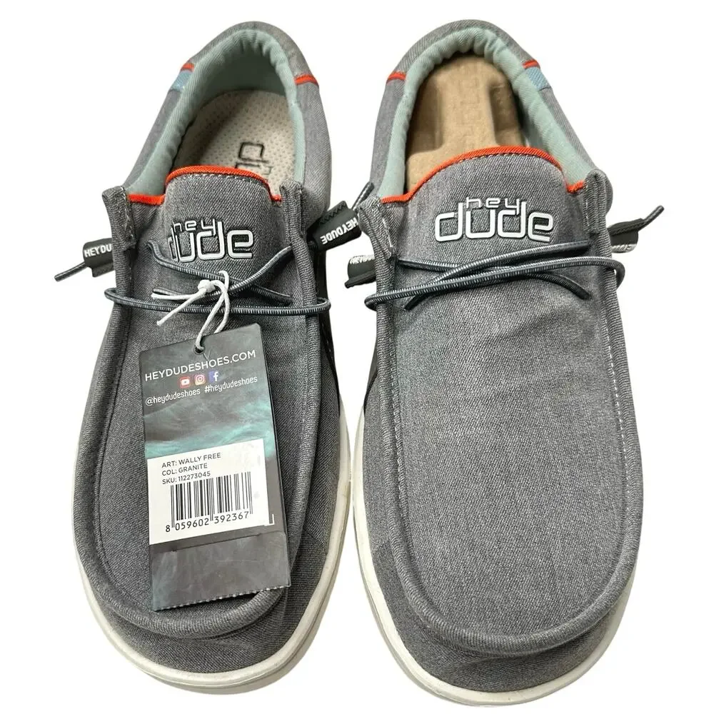 Hey Dude Men’s Wally Free Shoes Granite Gray Size 8 New w/ Tags - Picture 2 of 10